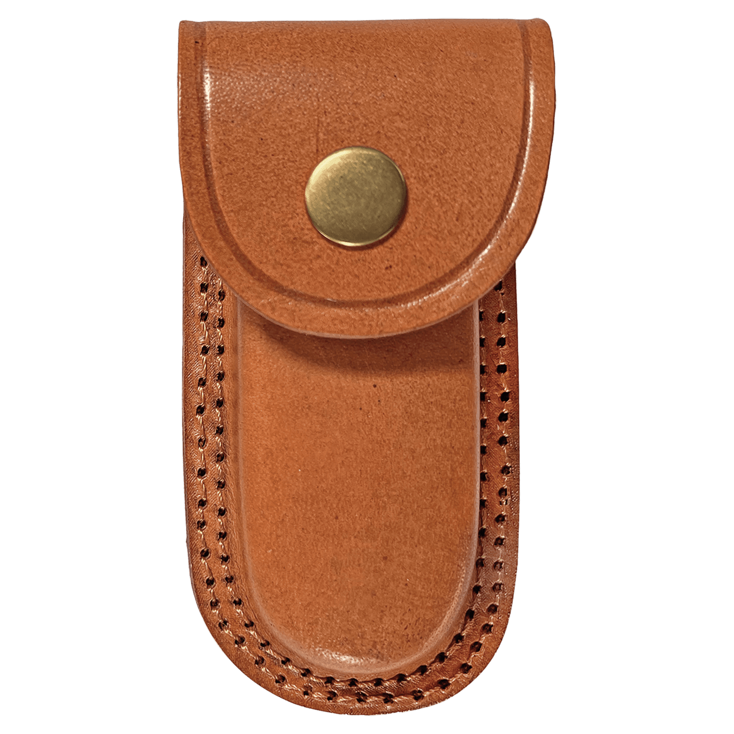 Bison River 3-3/4" Bone Folding Knife with Damascus Steel Blade and Leather Sheath