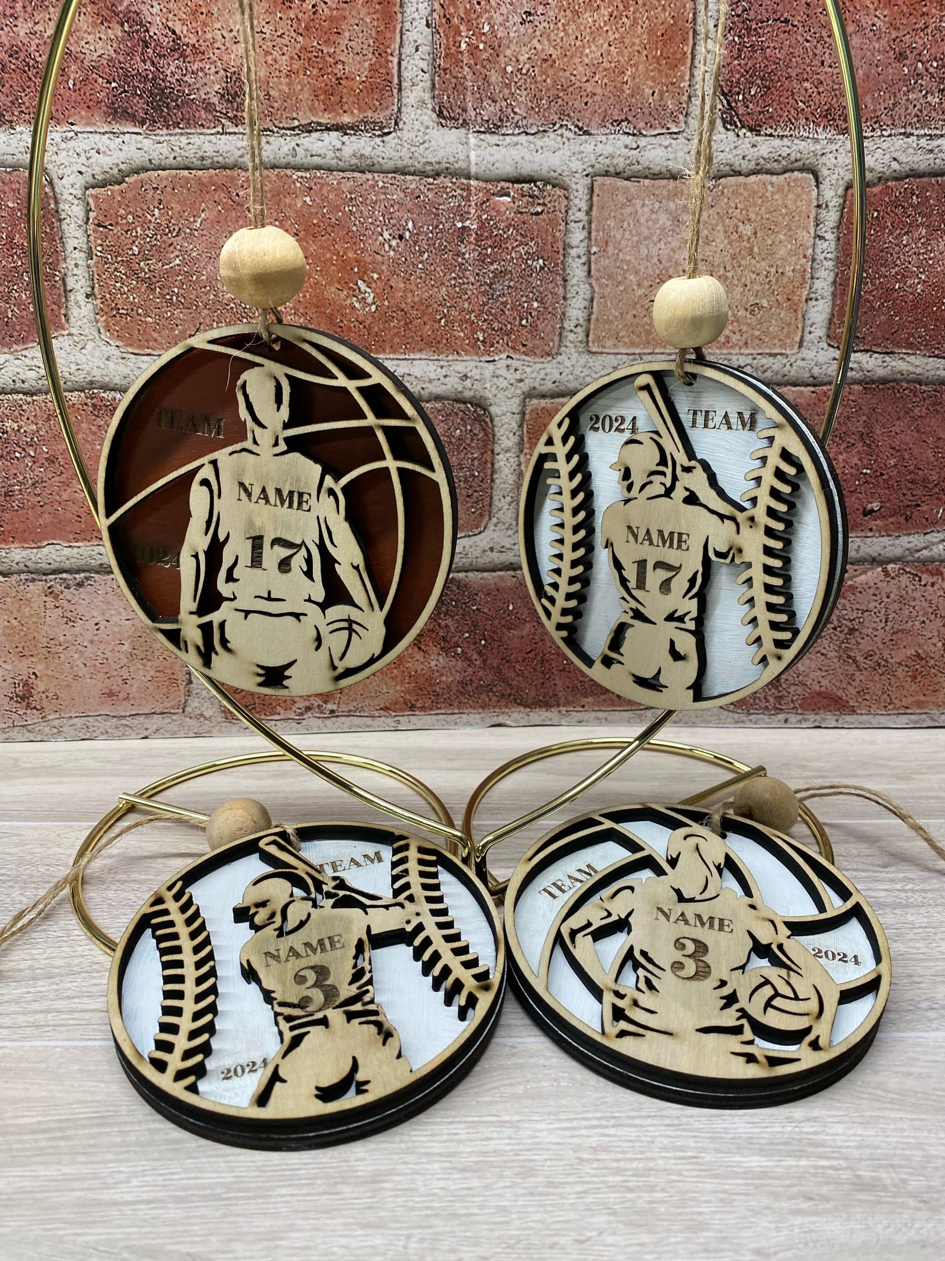 Personalized sports ornaments