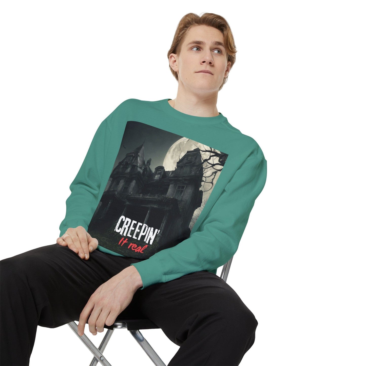 Creepin’ it real Unisex Garment-Dyed Sweatshirt