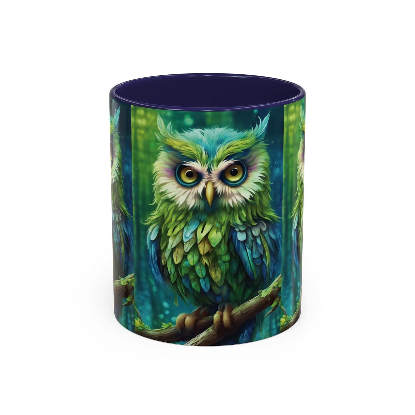 Owl (blue & green) Coffee Mug (11, 15oz)