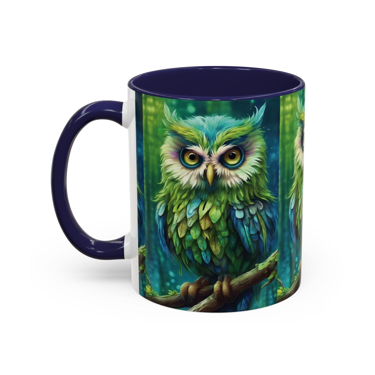 Owl (blue & green) Coffee Mug (11, 15oz)