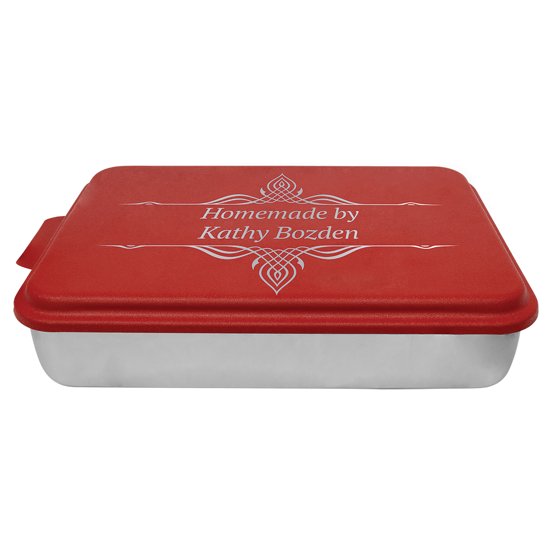 9" x 13" Aluminum Cake Pan with Red Lid