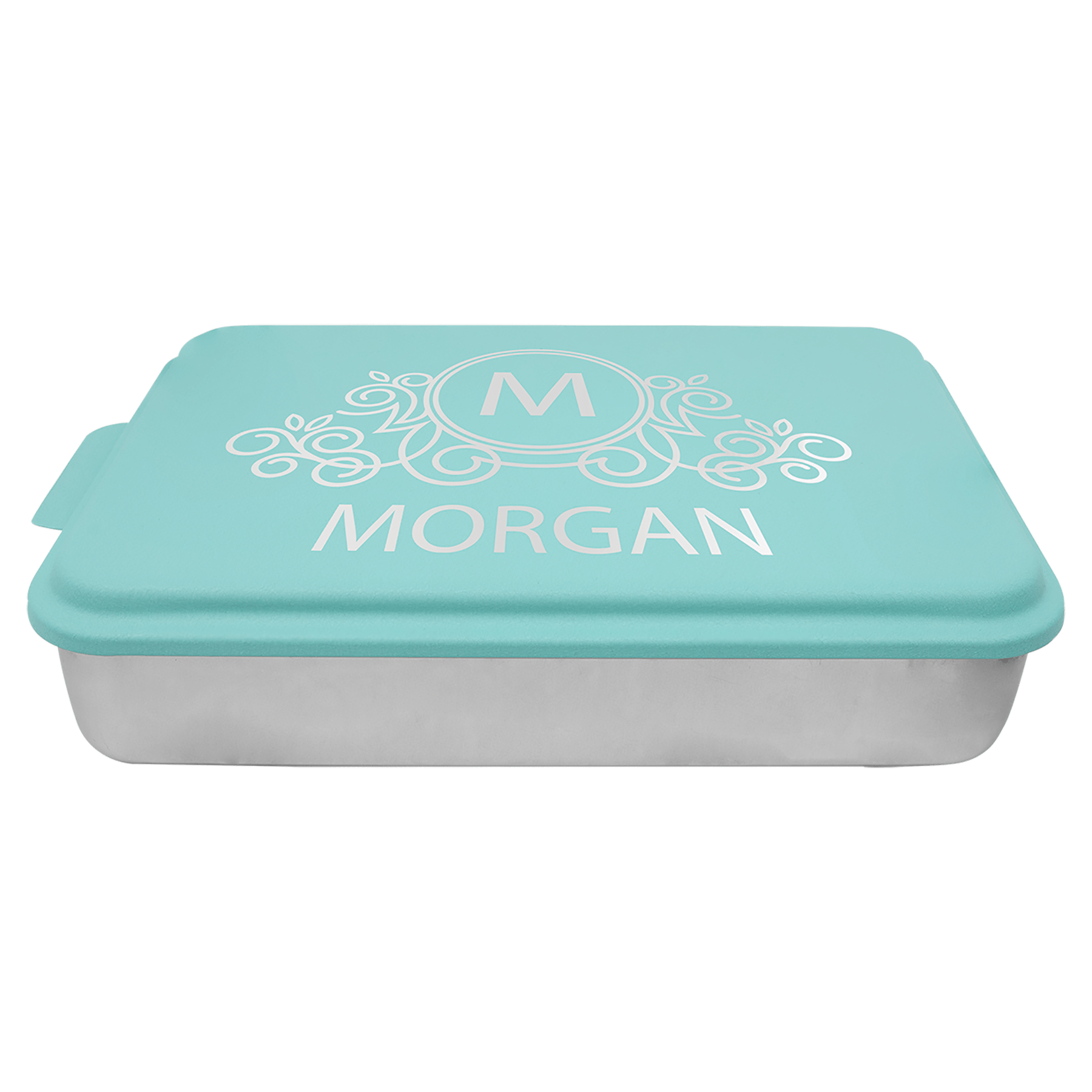 9" x 13" Aluminum Cake Pan with Teal Lid