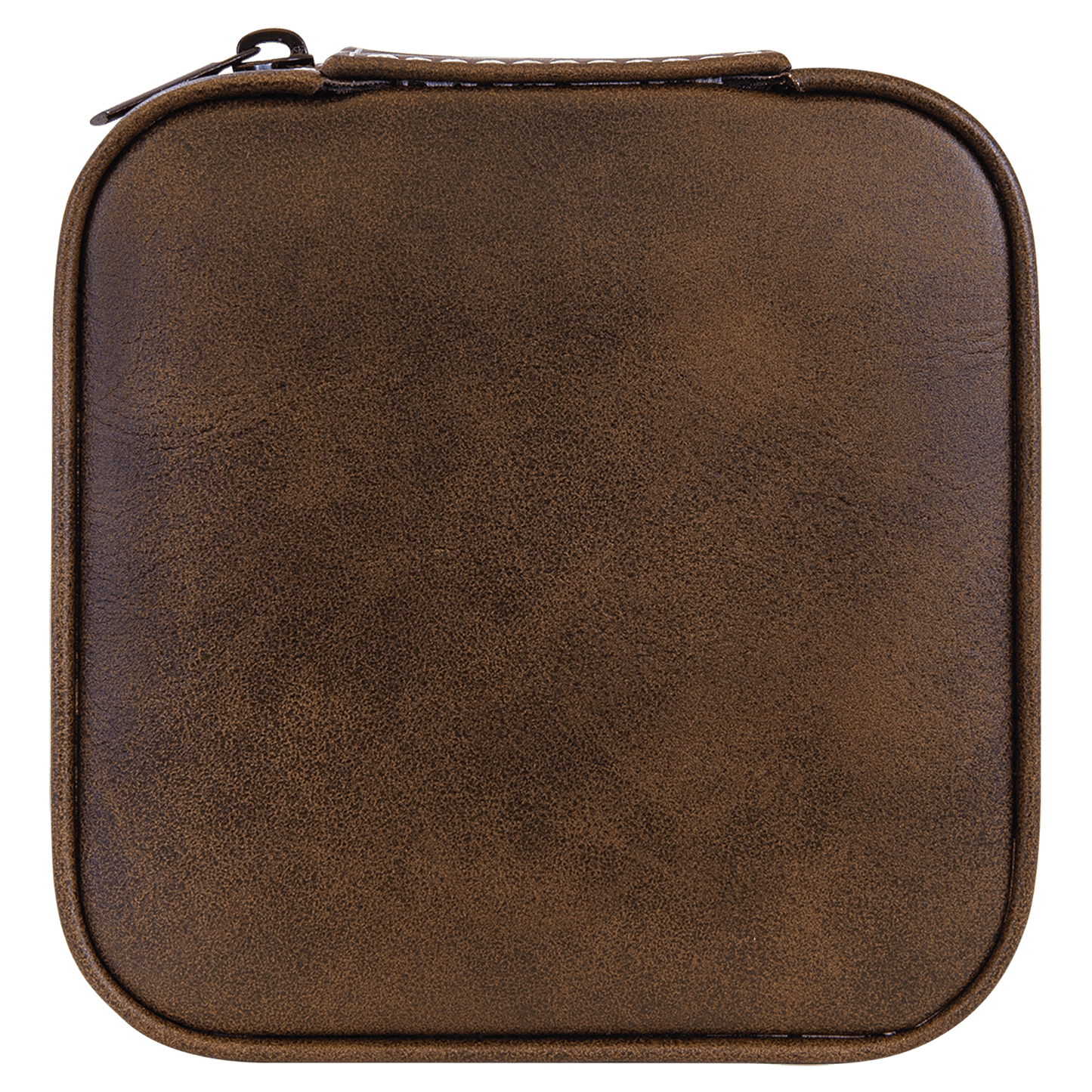 EngraveElite Vegan Leather Travel Jewelry Box - Black, Rustic|Silver