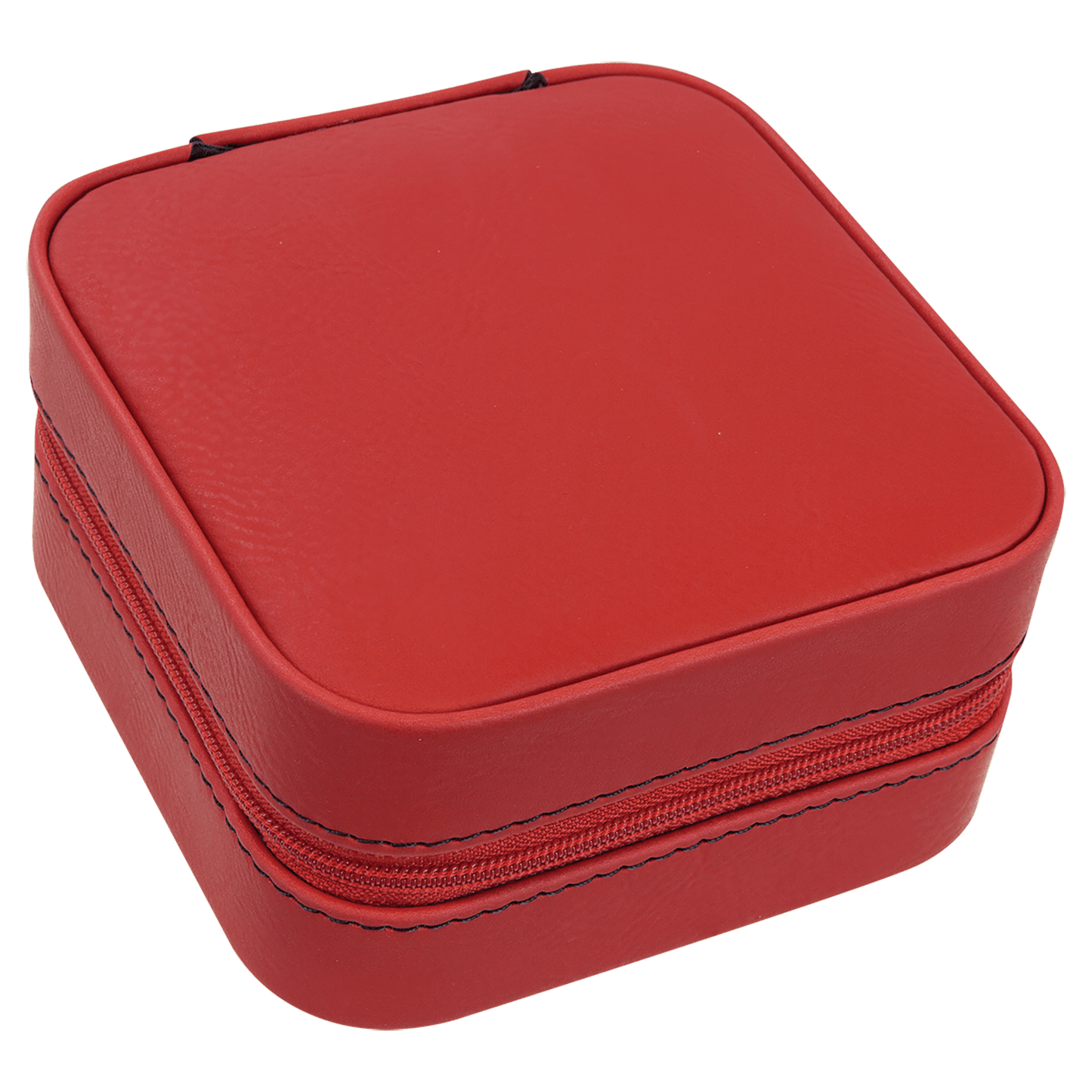 EngraveElite Vegan Leather Travel Jewelry Box - Black, Red