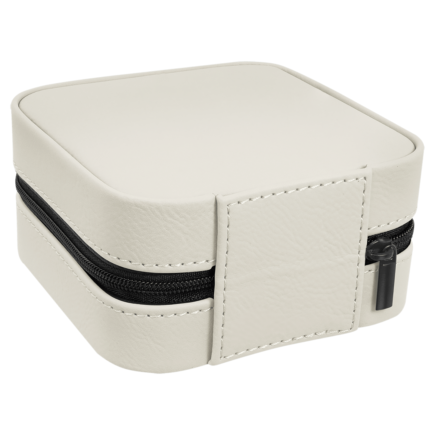 EngraveElite Vegan Leather Travel Jewelry Box - Black, White