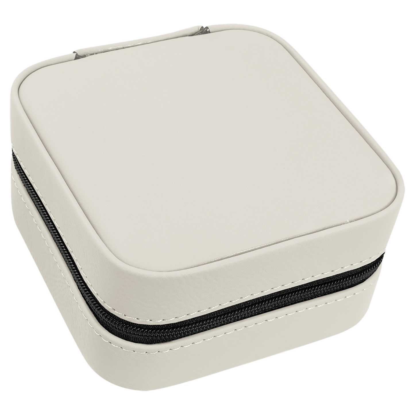 EngraveElite Vegan Leather Travel Jewelry Box - Black, White