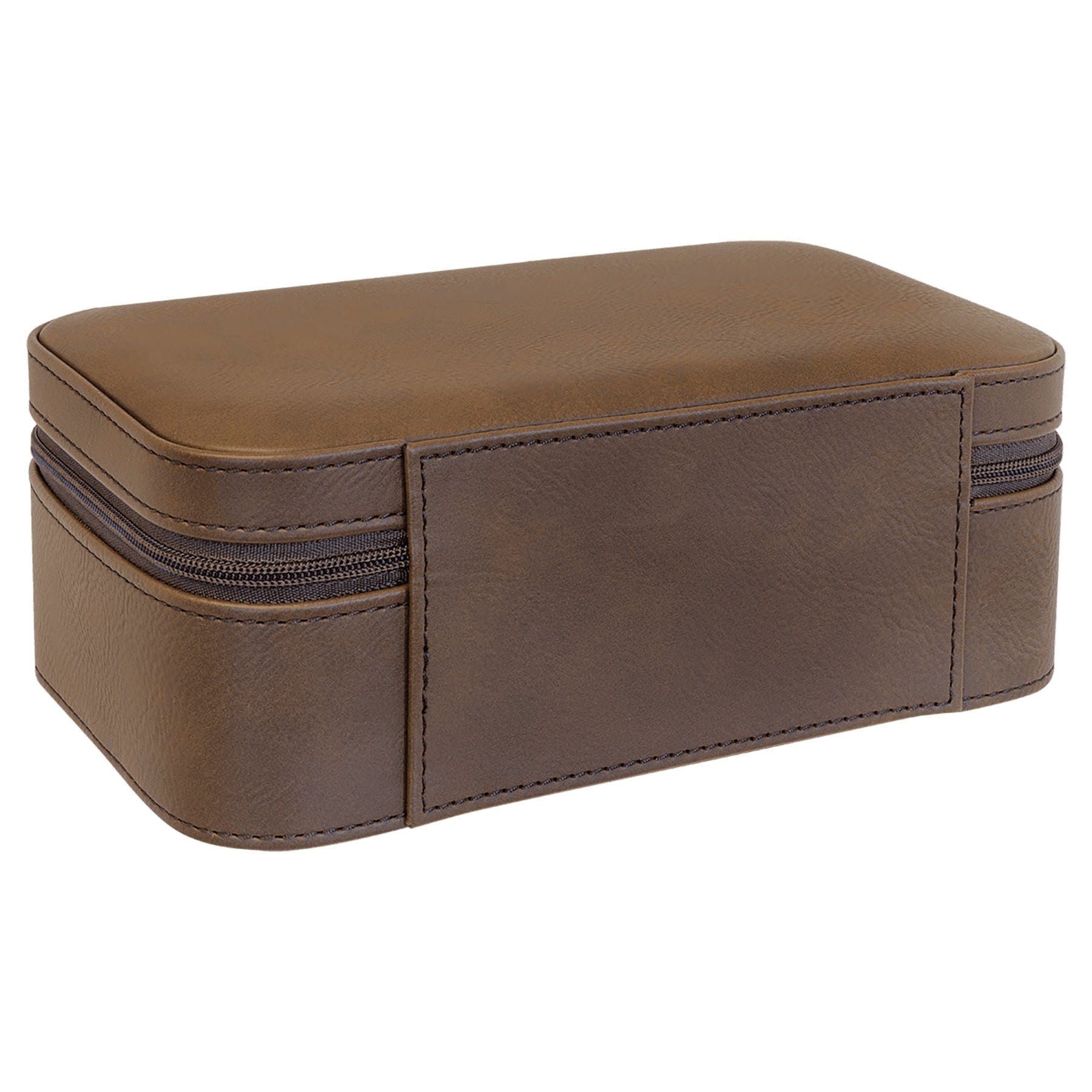 Dark Brown Large Leatherette Jewelry Box