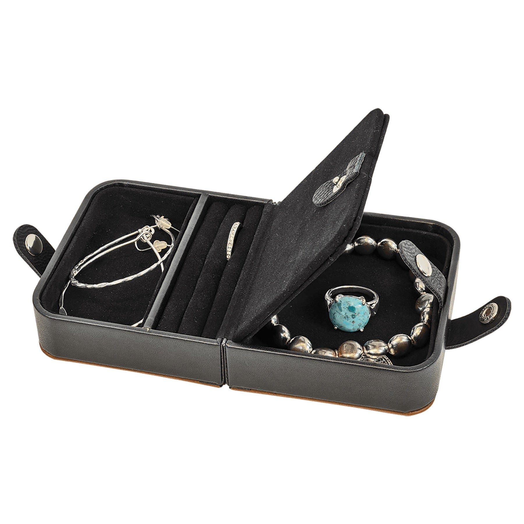 Dark Brown Large Leatherette Jewelry Box