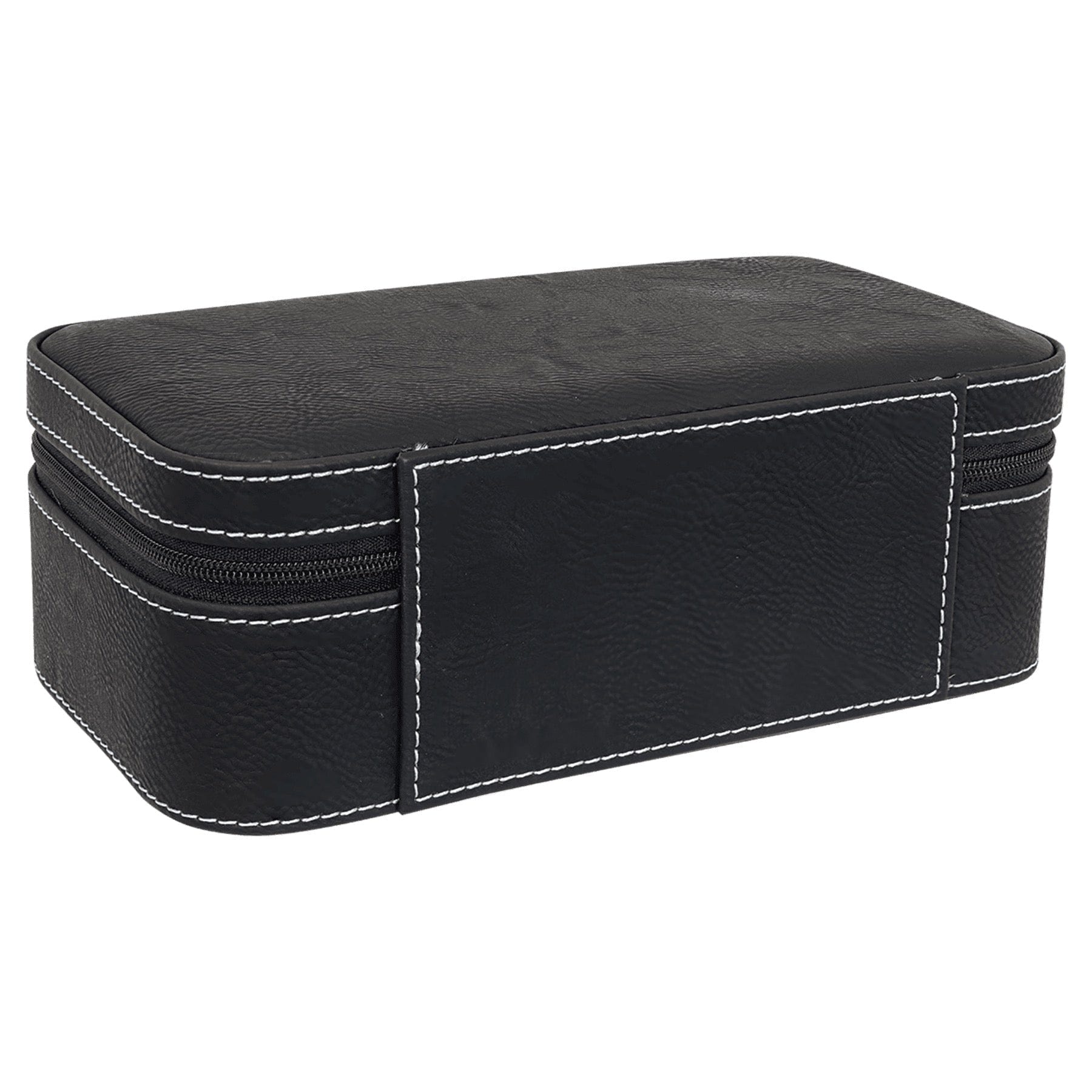 Black/Silver Large Leatherette Jewelry Box