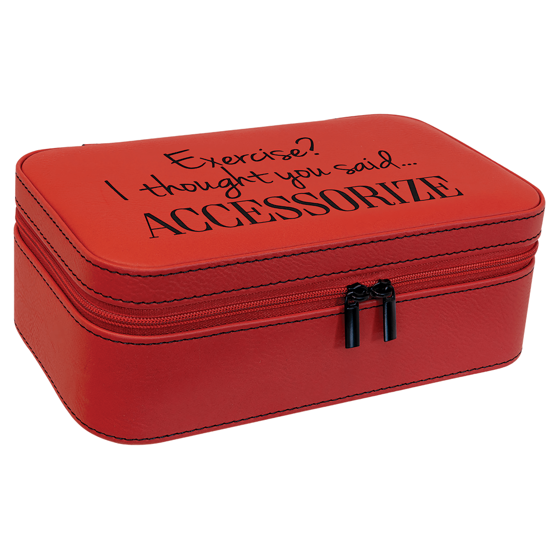 7 1/2" X 4 1/2" Red Laserable Leatherette Jewelry Box