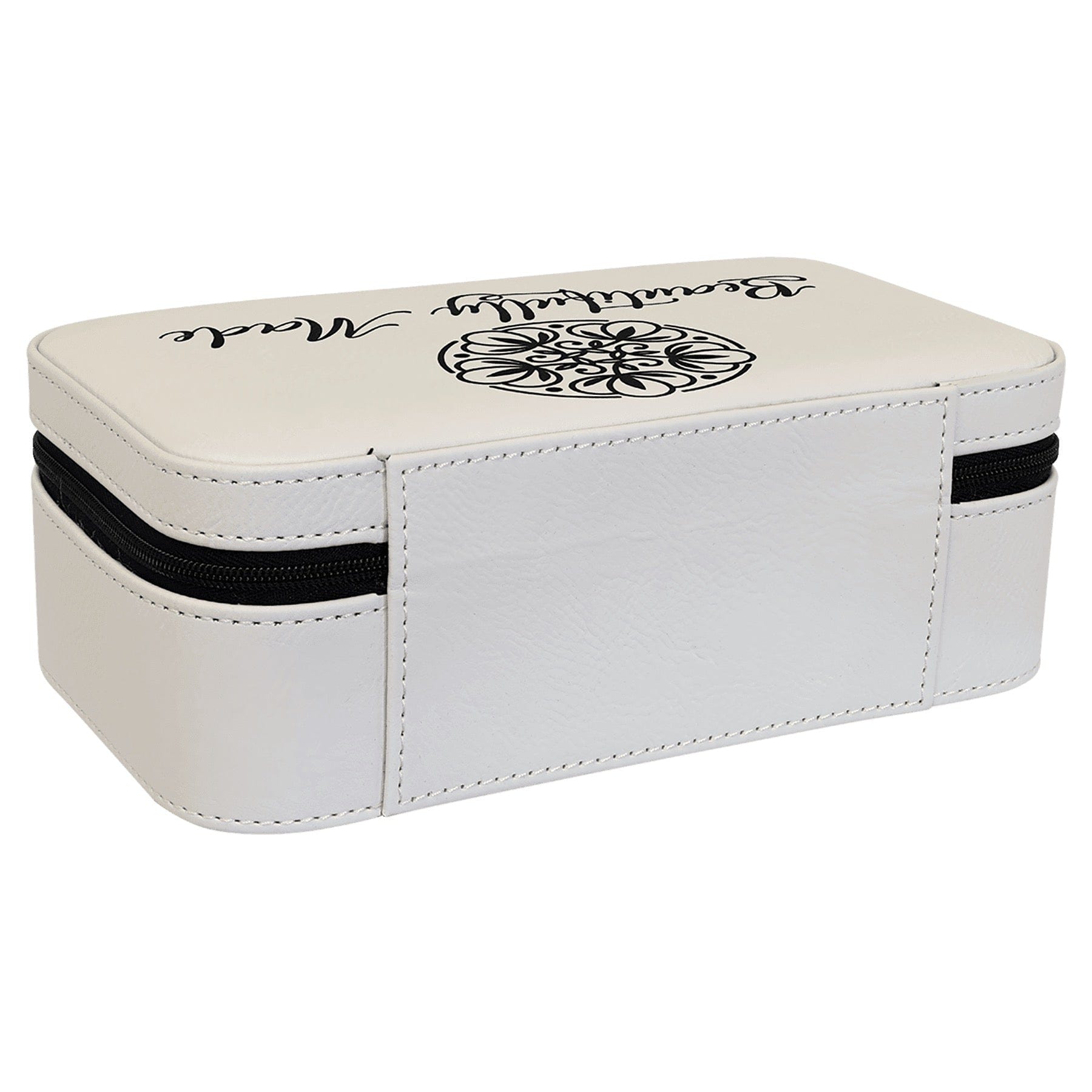 White Large Leatherette Jewelry Box