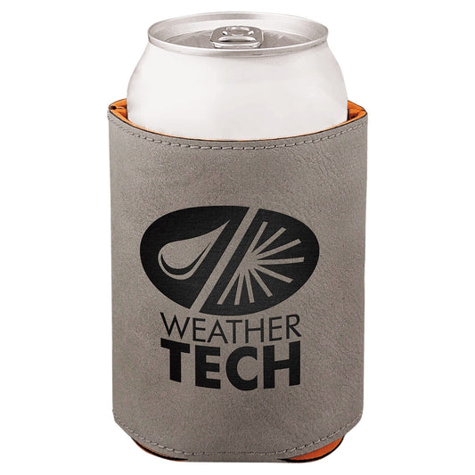 3 3/4" Gray Laserable Leatherette Beverage Holder