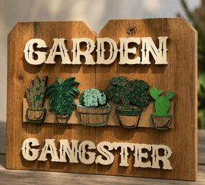 Garden Ganger Cedar Wall Sign