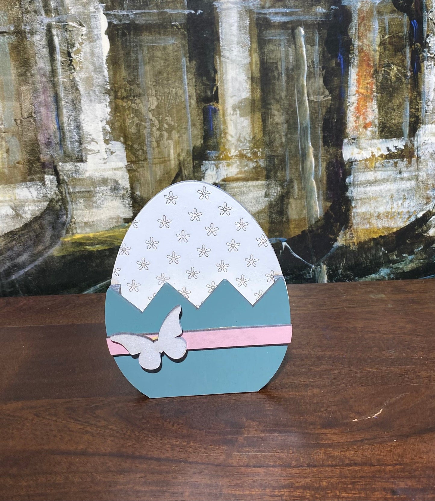 Hand-Painted Easter Mini Gift Box – Layered Wood Keepsake for Treats & Trinkets