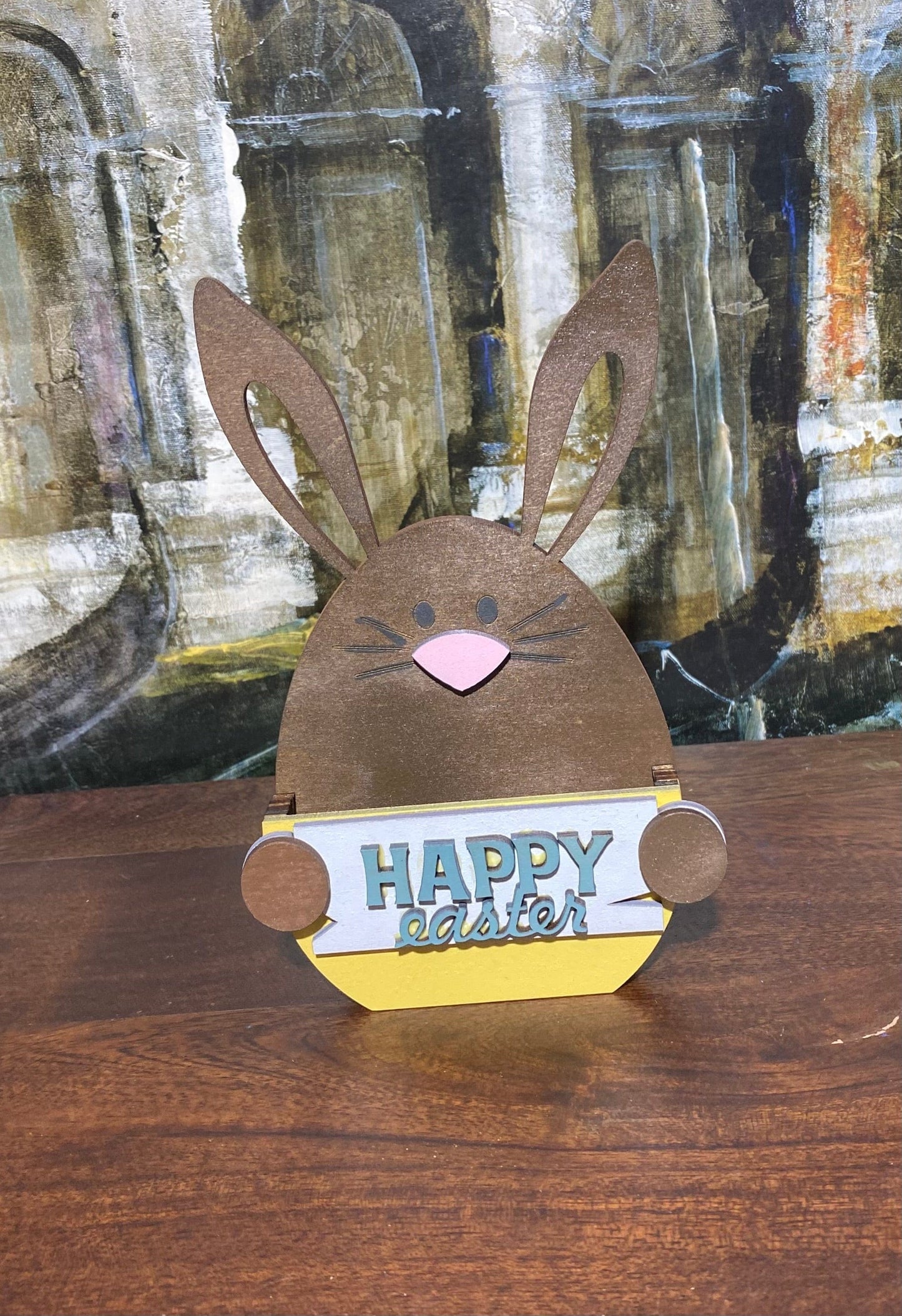 Hand-Painted Easter Mini Gift Box – Layered Wood Keepsake for Treats & Trinkets