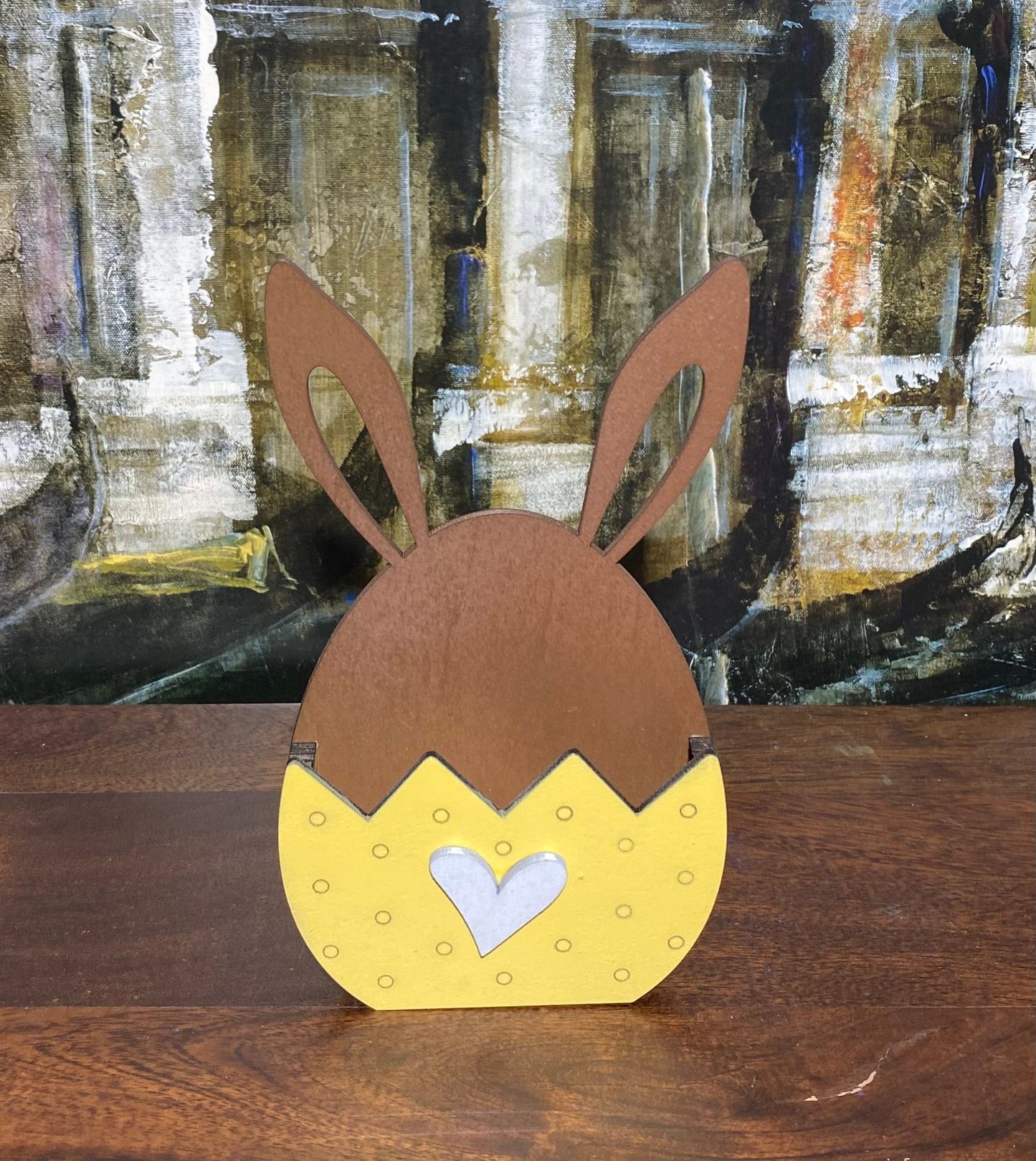 Hand-Painted Easter Mini Gift Box – Layered Wood Keepsake for Treats & Trinkets