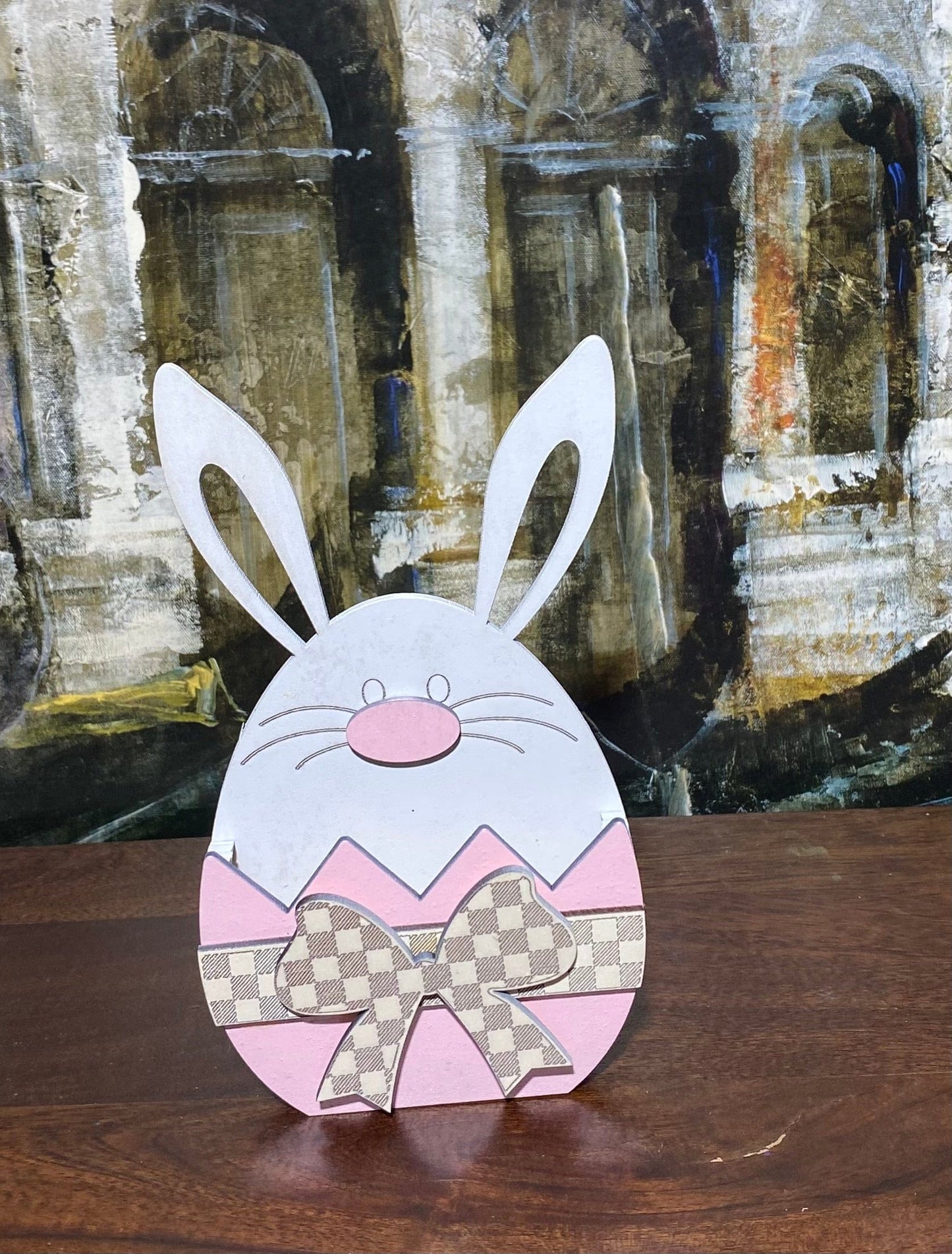 Hand-Painted Easter Mini Gift Box – Layered Wood Keepsake for Treats & Trinkets