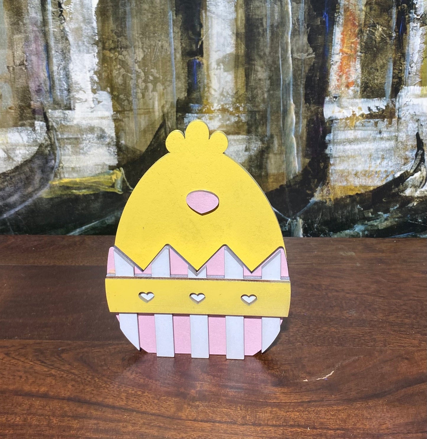 Hand-Painted Easter Mini Gift Box – Layered Wood Keepsake for Treats & Trinkets