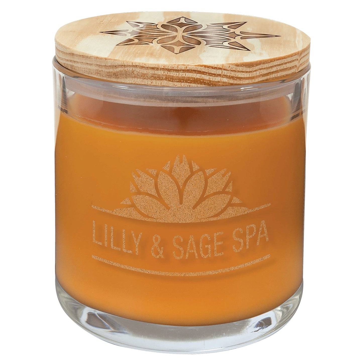 14 oz Scented Soy Candle – Custom Engraved Wood Lid