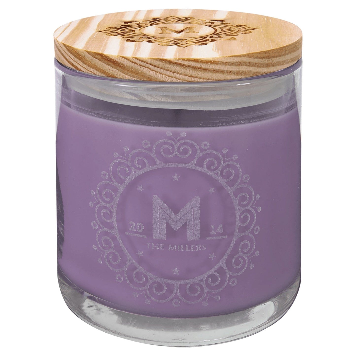 14 oz Scented Soy Candle – Custom Engraved Wood Lid