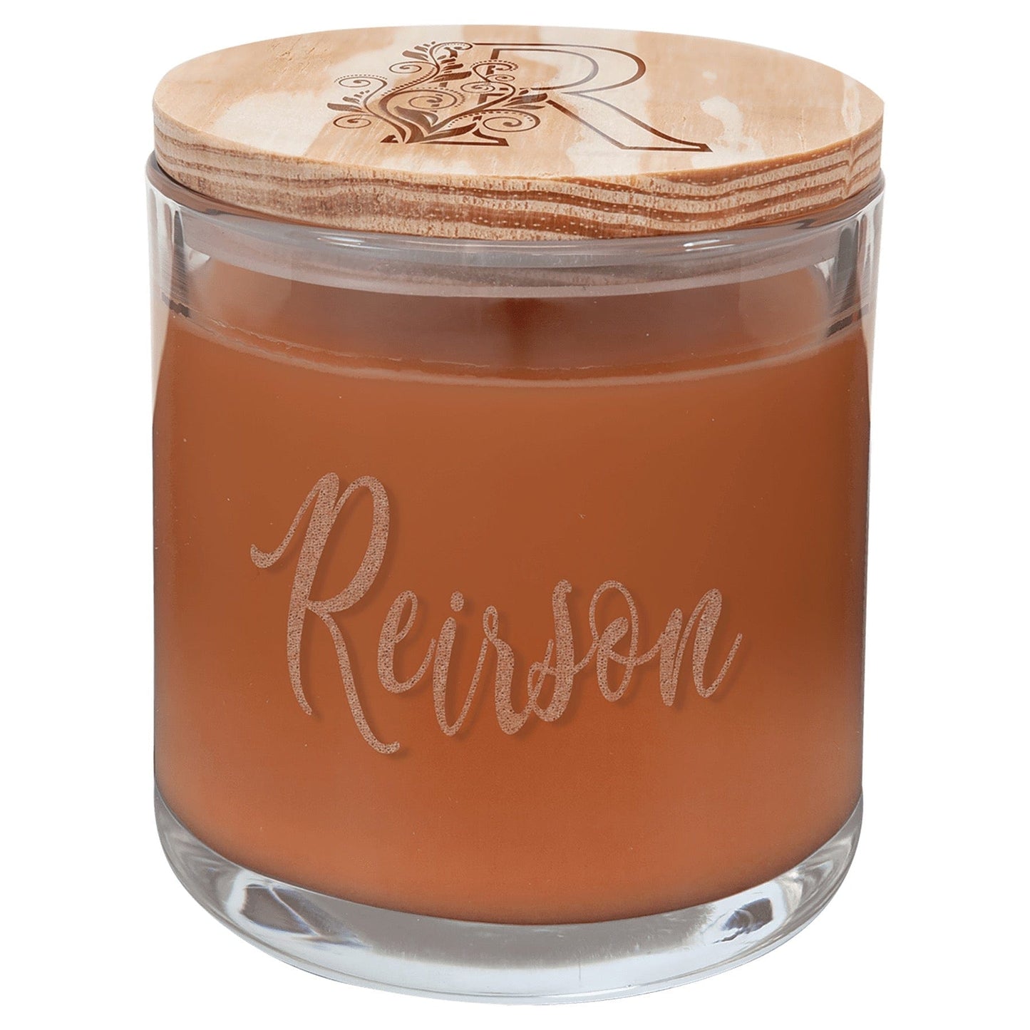 14 oz Scented Soy Candle – Custom Engraved Wood Lid