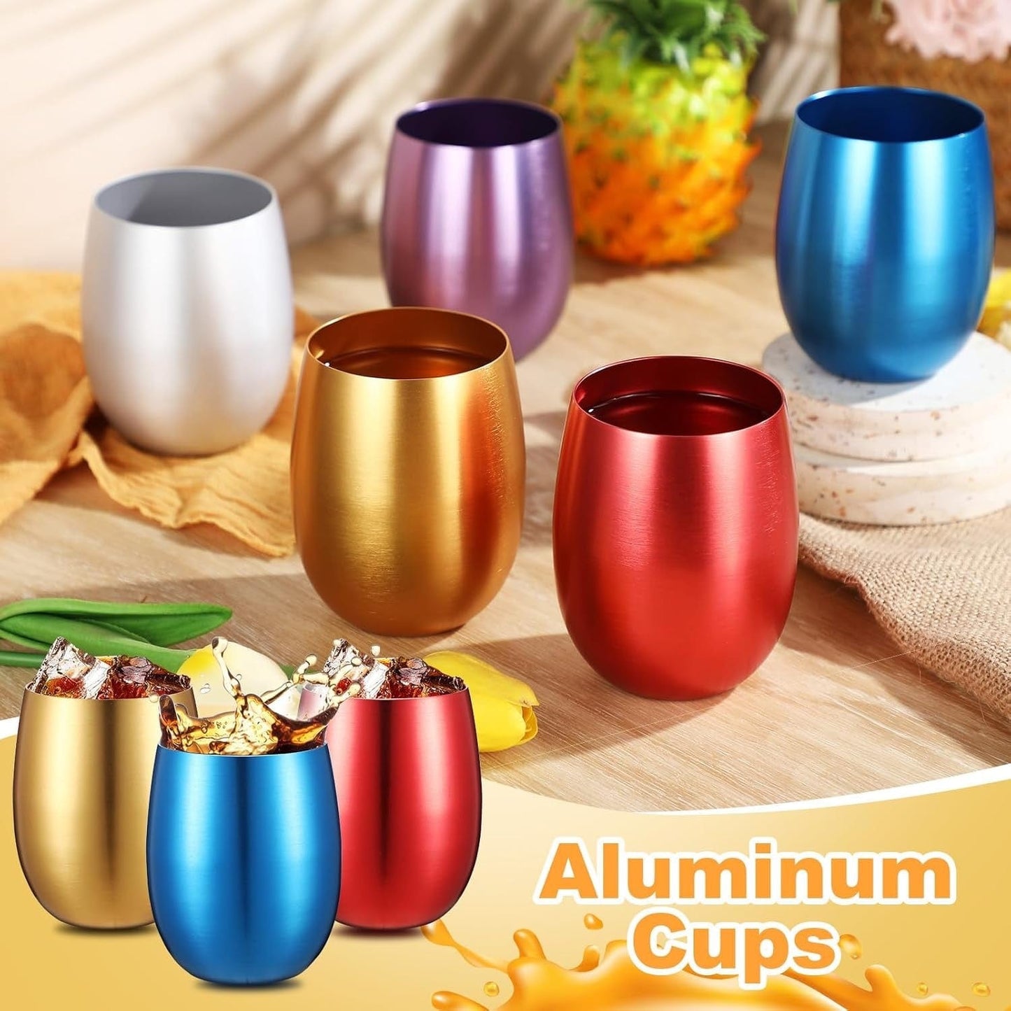 Custom Engraved Stemless Wine Tumbler – 15 oz. Anodized Aluminum