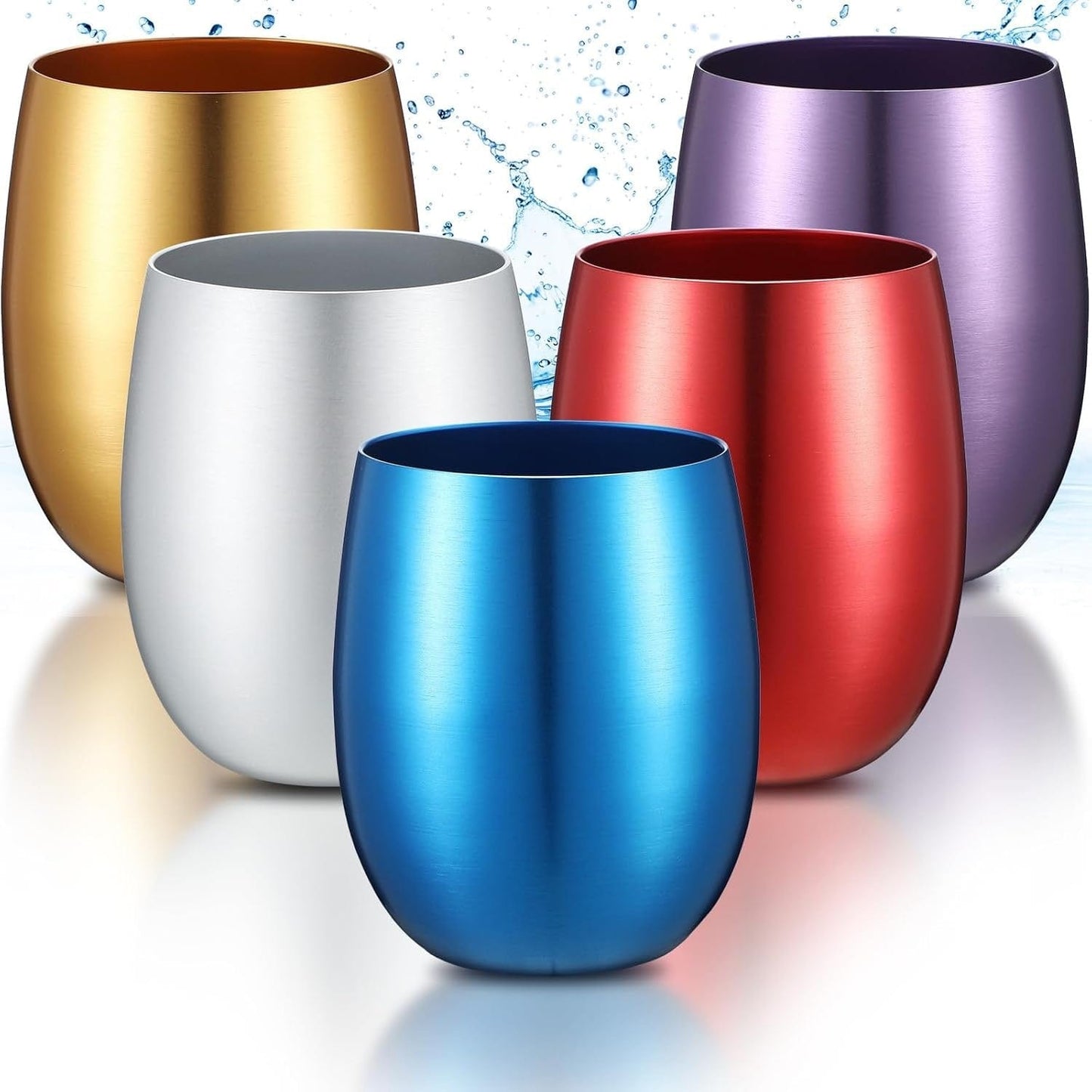 Custom Engraved Stemless Wine Tumbler – 15 oz. Anodized Aluminum
