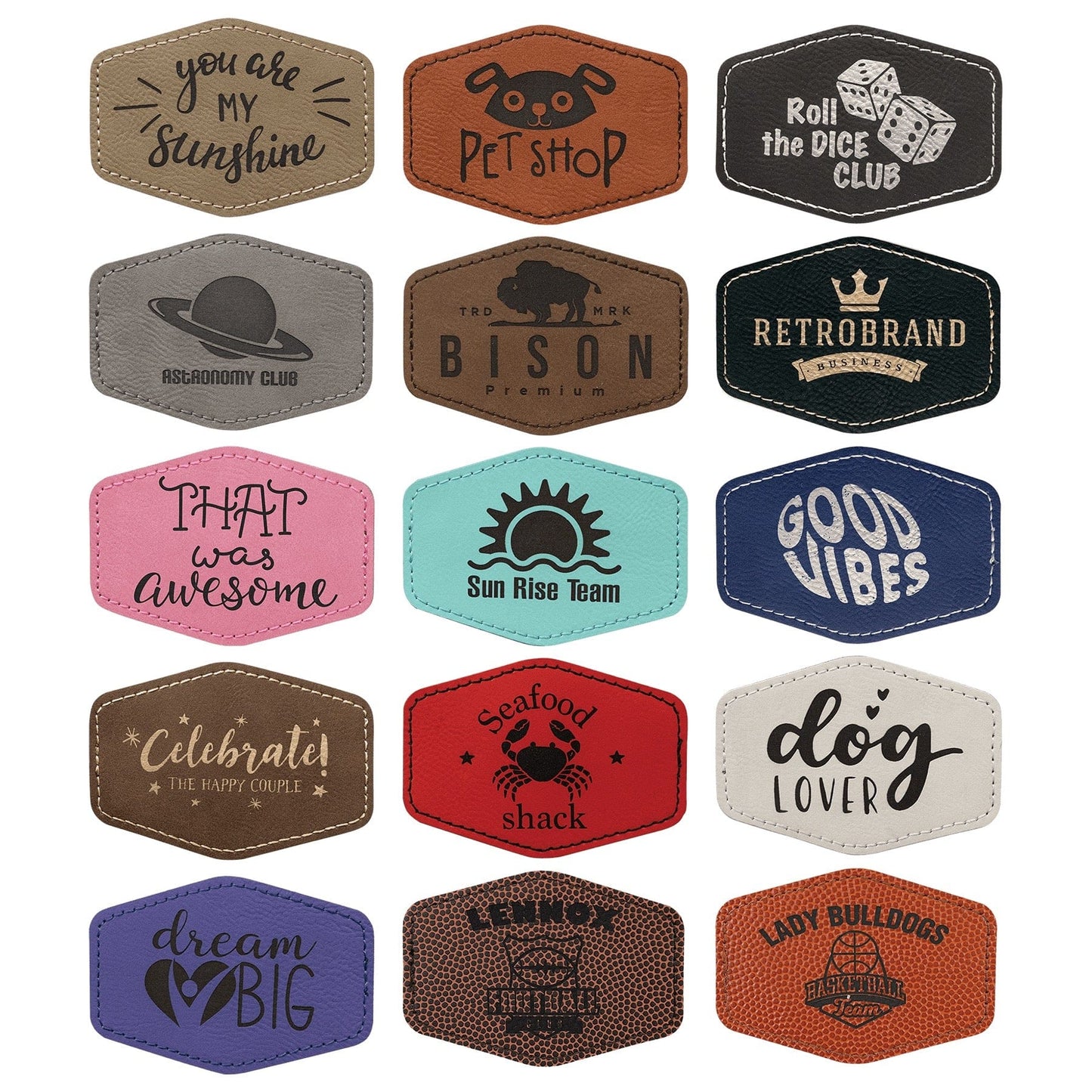 Premium Heat-Press Vegan Leather Patches – Personalized