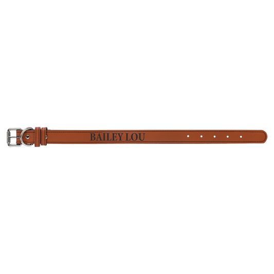 Burnmark Dog Collar | Personalized Laser Engraved | Rawhide | Everett June