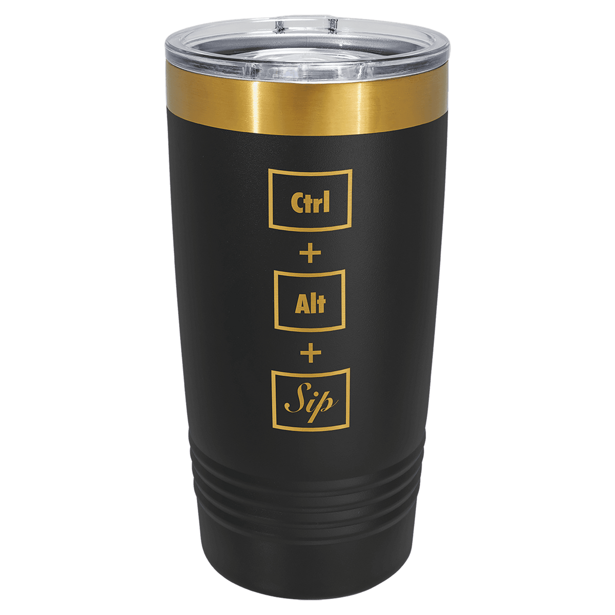 Polar Camel 20 oz Bright Gold Ion-Plated Engraved Tumbler with Slider Lid