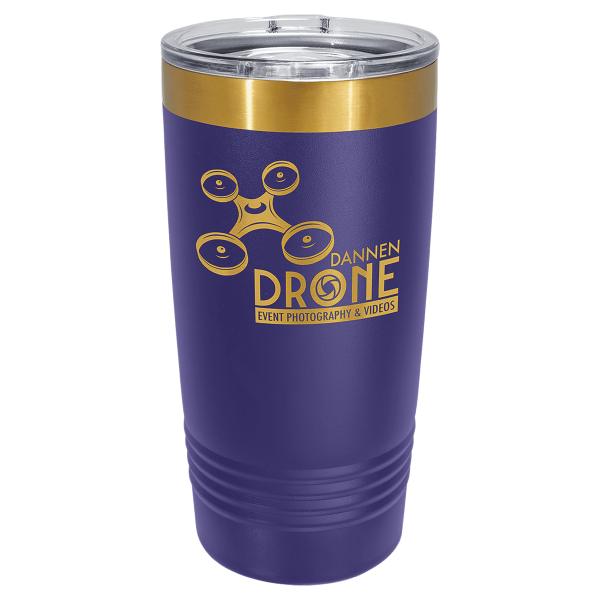 Polar Camel 20 oz Bright Gold Ion-Plated Engraved Tumbler with Slider Lid