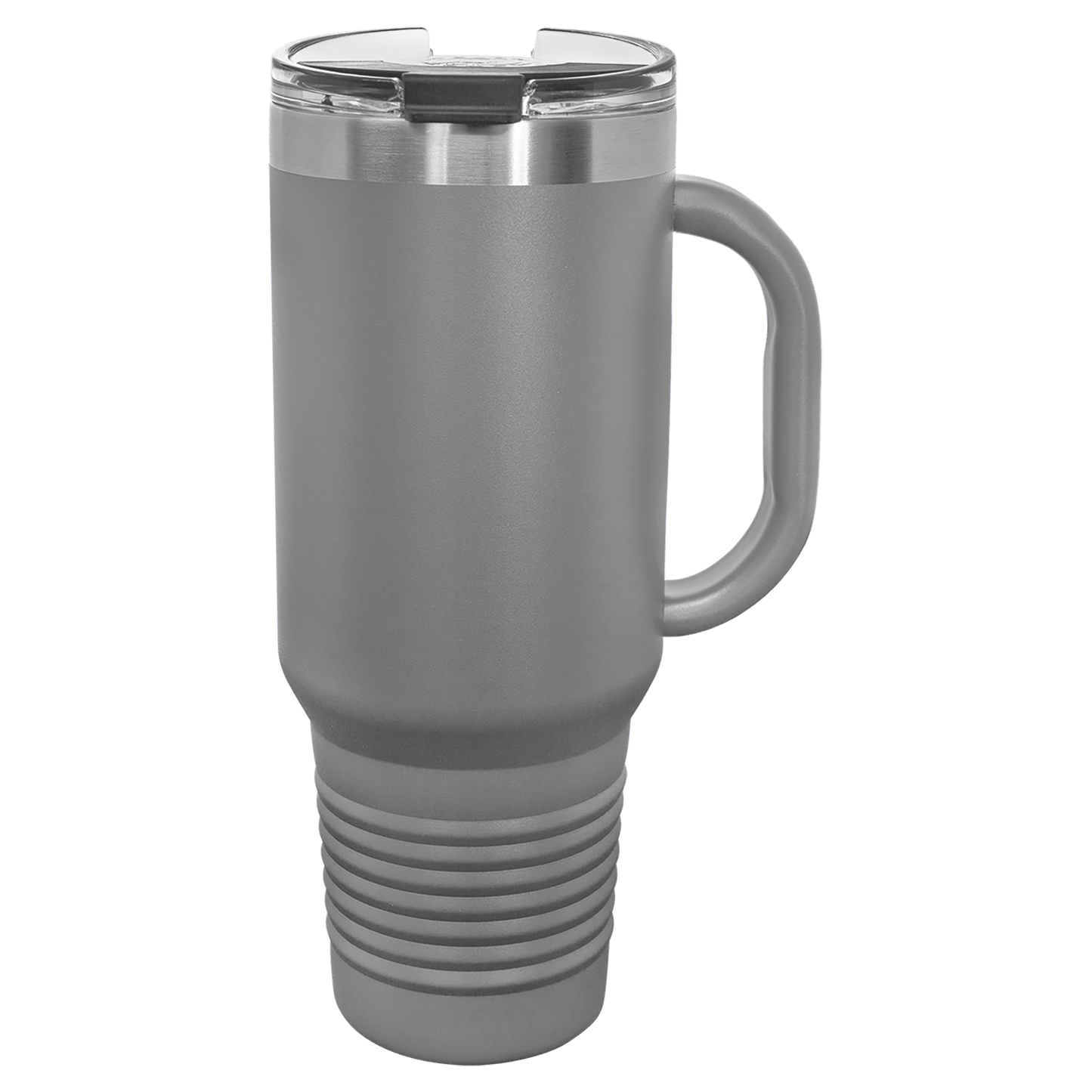 Polar Camel 40 oz. Dark Gray Travel Mug with Handle, Straw Included