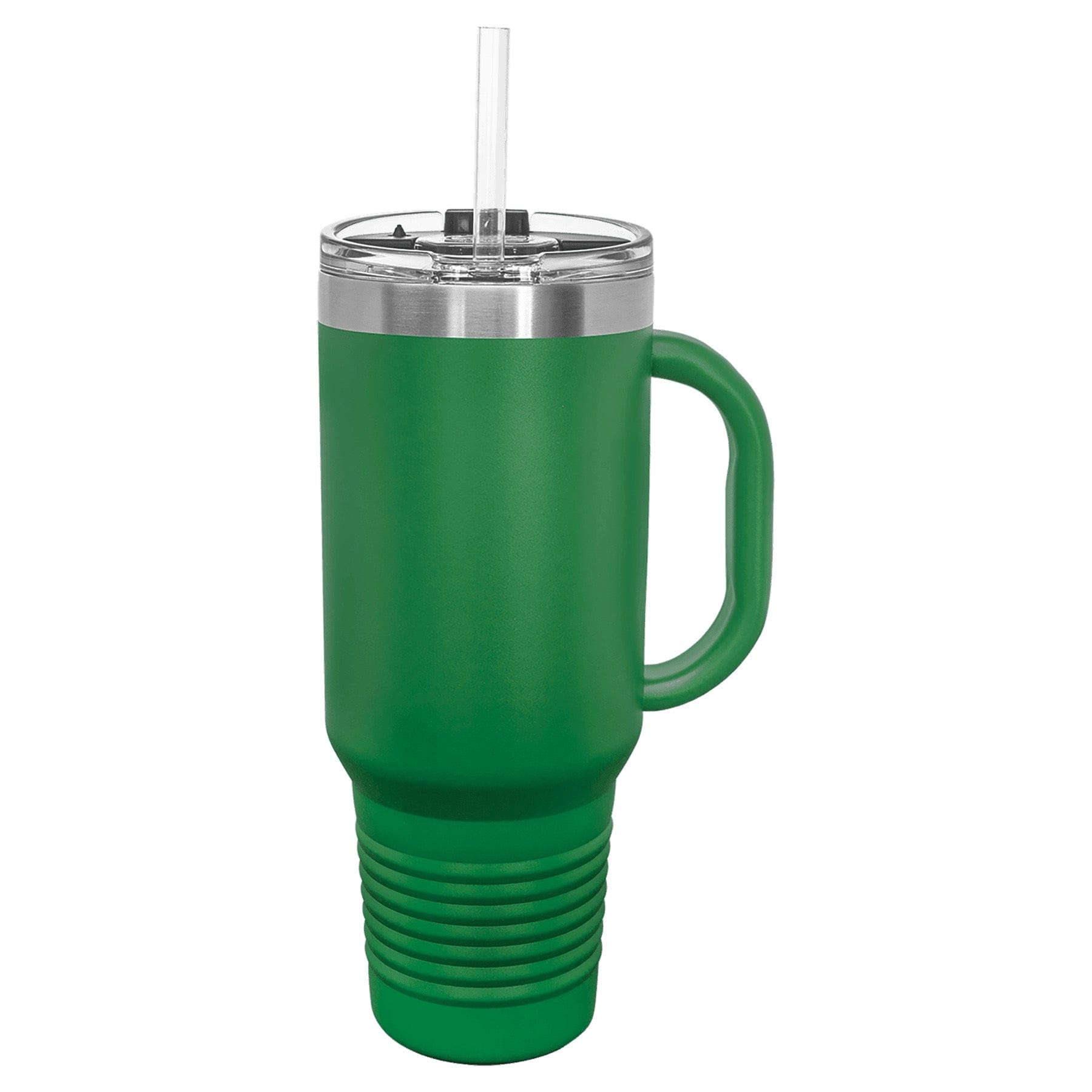 Polar Camel 40 oz. Green Travel Mug with Handle, Straw Included