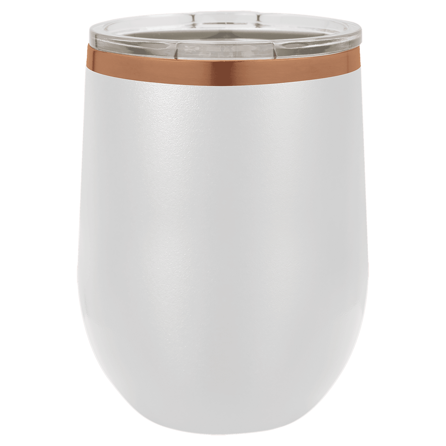 Personalized Polar Camel 12 oz Stemless Wine Tumbler – Rose Gold Engraving