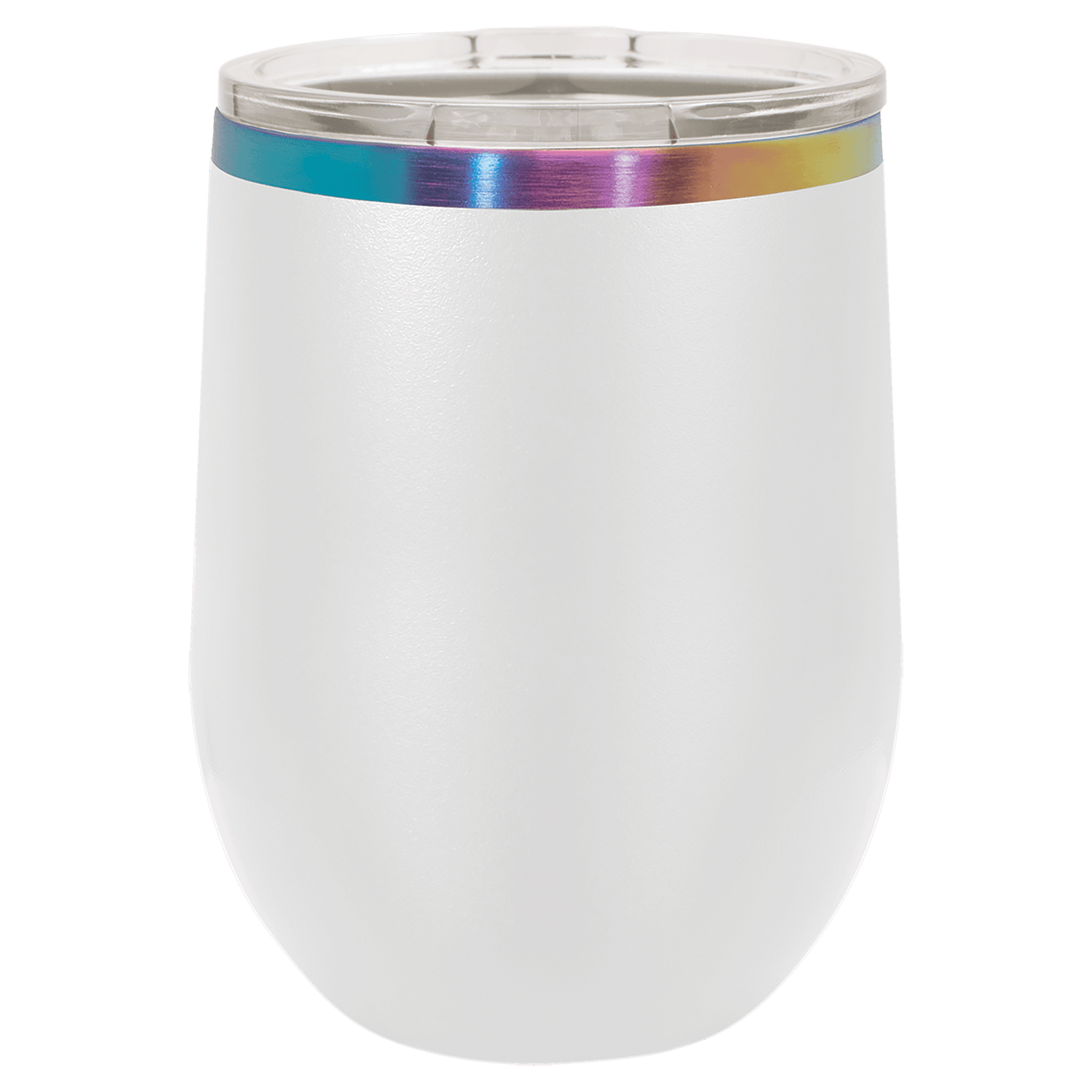 Personalized 12oz Prism Stemless Wine Tumbler | Custom Laser Engraved | White or Black