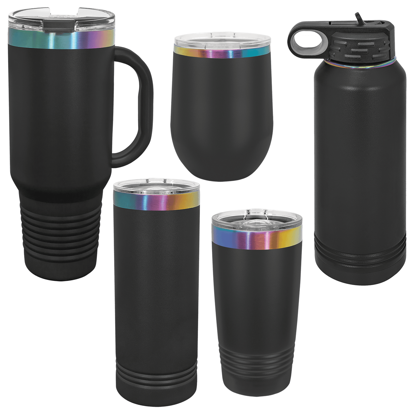 Personalized 12oz Prism Stemless Wine Tumbler | Custom Laser Engraved | White or Black