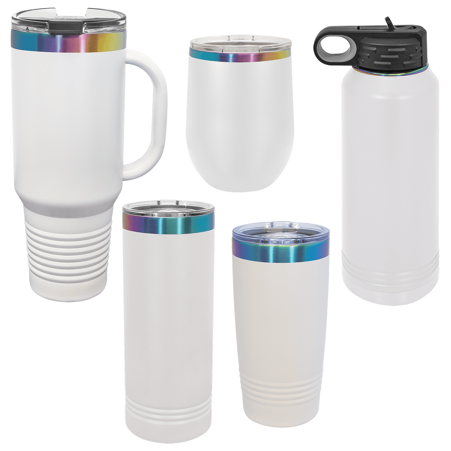 Personalized 12oz Prism Stemless Wine Tumbler | Custom Laser Engraved | White or Black