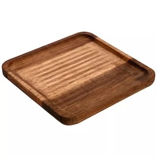 Custom Engraved Acacia Appetizer Plate & Drop Tray | Personalized Catchall Gift