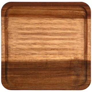 Custom Engraved Acacia Appetizer Plate & Drop Tray | Personalized Catchall Gift