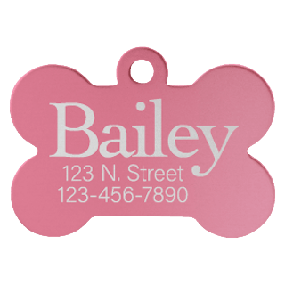 Custom Engraved Aluminum Bone Pet Tag