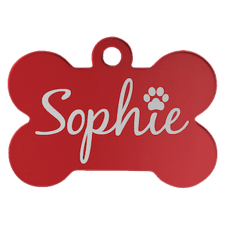 Custom Engraved Aluminum Bone Pet Tag
