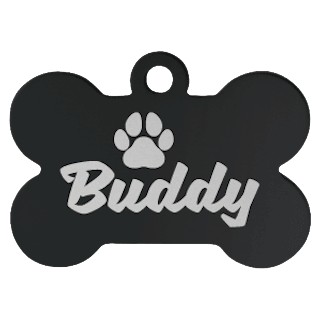 Custom Engraved Large 1-1/2" Bone Pet ID Tag – Aluminum Dog & Cat Tag