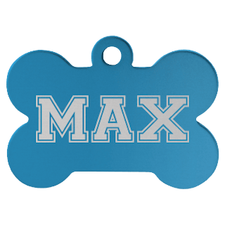 Custom Engraved Large 1-1/2" Bone Pet ID Tag – Aluminum Dog & Cat Tag