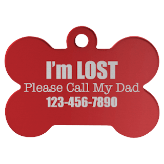 Custom Engraved Large 1-1/2" Bone Pet ID Tag – Aluminum Dog & Cat Tag