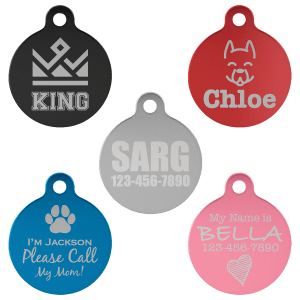 Custom Engraved 1" Round Pet ID Tag – Aluminum Dog & Cat Tag