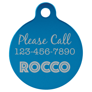 Custom Engraved 1-1/4" Diameter Round Aluminum Pet Tag