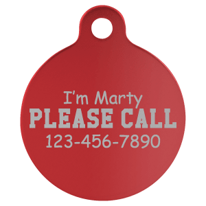 Custom Engraved 1-1/4" Diameter Round Aluminum Pet Tag