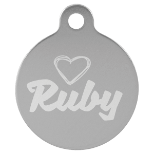 Custom Engraved 1-1/4" Diameter Round Aluminum Pet Tag