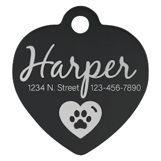 Custom Engraved 1" Heart Pet ID Tag – Aluminum Dog & Cat Tag